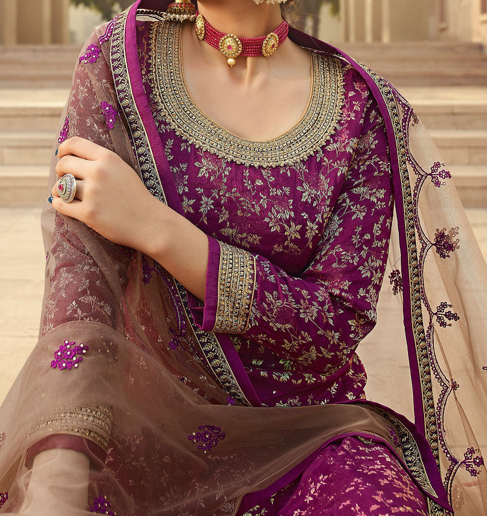 Purple Ladies Suit at Rs 1399 | Anarkali Suit in Surat | ID: 12186318091